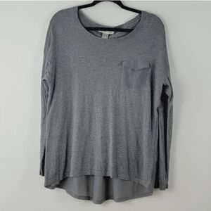 AUGUST SILK Longsleeve Gray Shirt Top Size Large